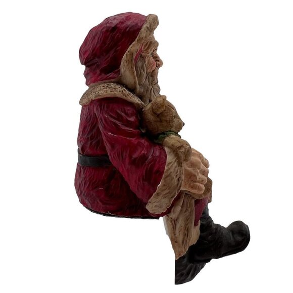 Vintage Whimsical Gnome Stocking Holder Santa w Presents Fun Shelf Sitter w Box - Picture 6 of 10